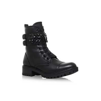 Black 'Sax' low heel ankle boot